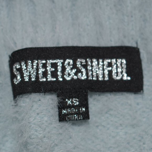 Sweet&sinful Blue Fuzzy Crop Tank Top & Sweater XS - Picture 7 of 9